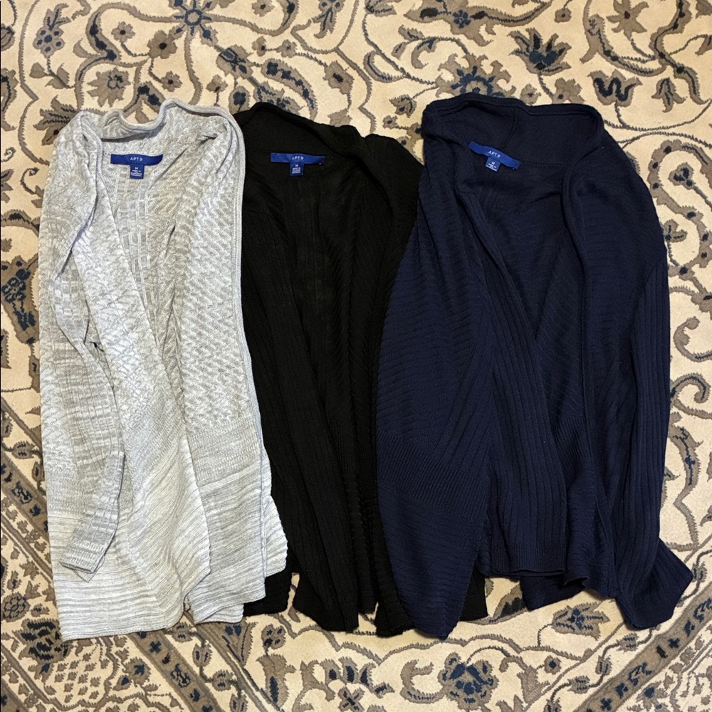 Apt 9 Women's Open-Front Cardigan Sweater - Navy, Black, Light Gray